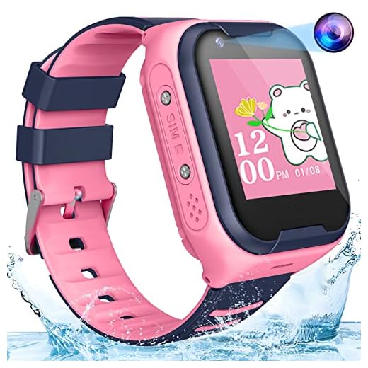 TEZILON 4G Kids GPS Smart Watch Waterproof Video Phone Call Real-time Tracking Smart Watch Camera SOS Emergency Alarm Touch Screen Pedometer Anti-Lost GPS Tracker Watch for Boys Girls Gift(Pink)