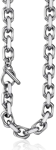 Trendsmax Collar de acero inoxidable collar de cadena de eslabones Rolo para hombres y mujeres longitud de acero inoxidable ajustable personalizado