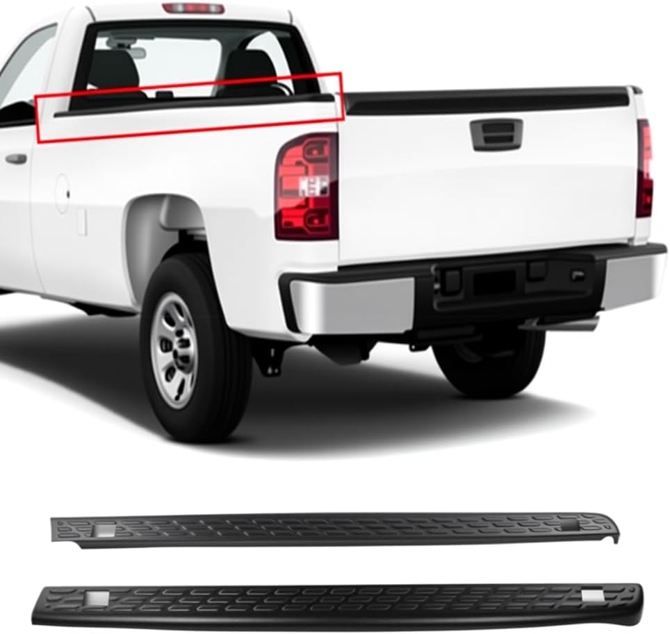 PIT66 Bed Rail Caps Protector for Chevy Silverado 2007-2014 6'6" Bed - Scratch-Resistant Tailgate Molding Cover, 2PCS