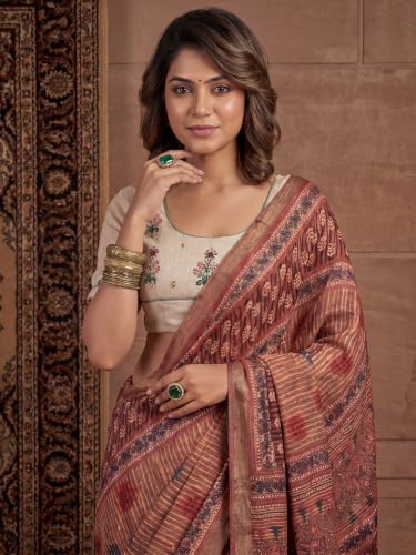 SAREE MALL brown kanjivaram silk saree – image 6