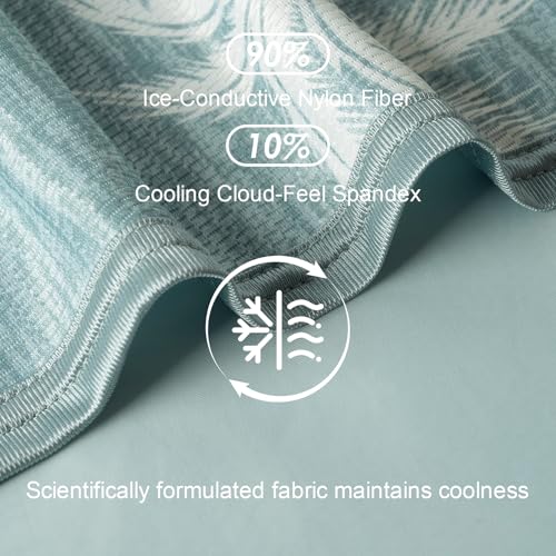 OMERAI Cooling Blanket King Size for Hot Sleepers, Breathable Summer Lightweight Blankets for Night Sweats, Double-Sided Cooling Effect Blanket, 90"x108" Green — view 4