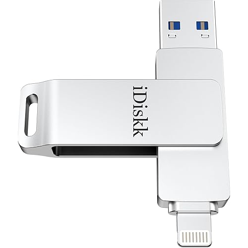 App-le Mfi Certified 128GB iDiskk iPhone Flash Drive,for Photos and Videos,Photo Stick, iPad Flashdrive,iPhone USB Storage, iPad iPhone Photo Storage Stick,for Mac,iPad,PC Thumb Drive Auto Backup
