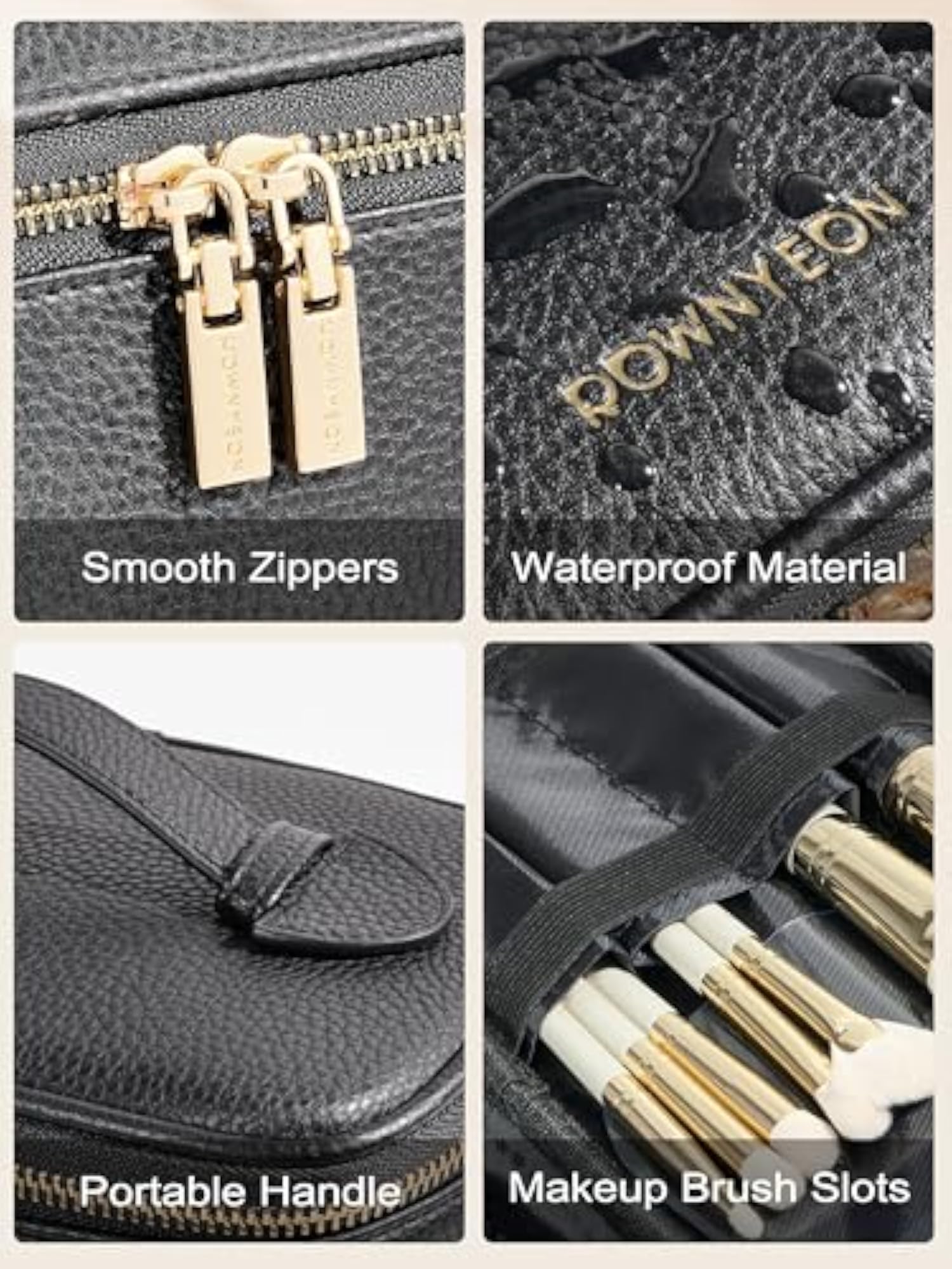 ROWNYEON Portable Makeup Bag, Travel Toiletry Organizer