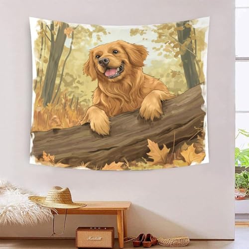 Couverture murale Golden Retriever 3D en textile doux haute finition