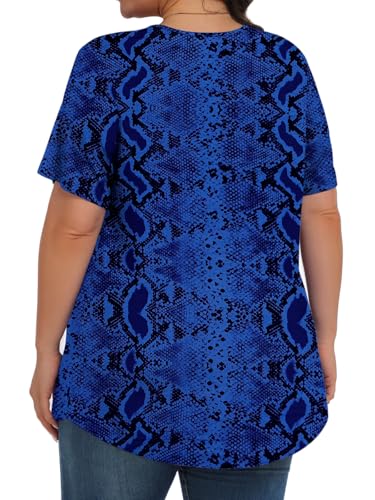 Image of Tencede Womens Plus Size Tops Tunic Short Sleeve Crew Neck Shirts Casual Soft Blouse 1X-5X