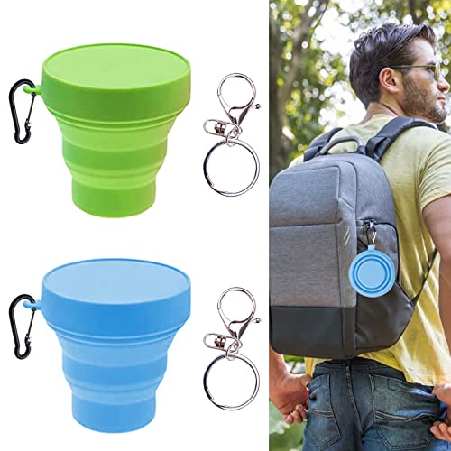 Vaso Plegable,Vasos Plegables,Vaso Plegable Niños,Vaso Plegable Silicona,Taza de Viaje Plegable,Silicona Plegable con Tapa,Juego de Vasos de Cerveza Extensible,Taza Reutilizable,170ml,2pcs