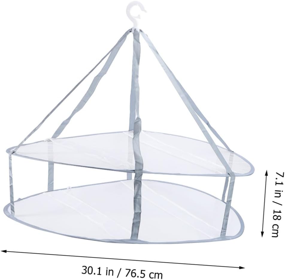 ibasenice 3pcs Clothes Drying Hangers with Sock Tuck Net Mesh, Flat Lay Sweater and Delicates Drying Rack for Home and Balcony Laundry Storage