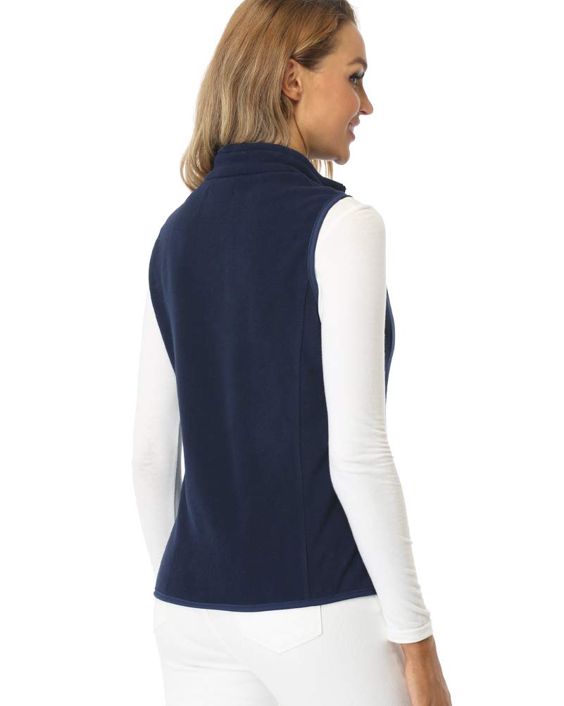 fuinloth Gilet in pile da donna,Termico Senza Maniche Elegante Collare Eretto con Zip e Tasca