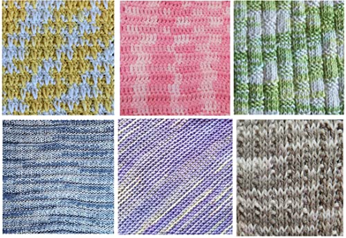 Lily Sugar 'N Cream Yarn Bundle 100% Cotton Worsted #4 Weight Includes Bamboo Knitting Gauge (Lily Mix 126) #TOP1