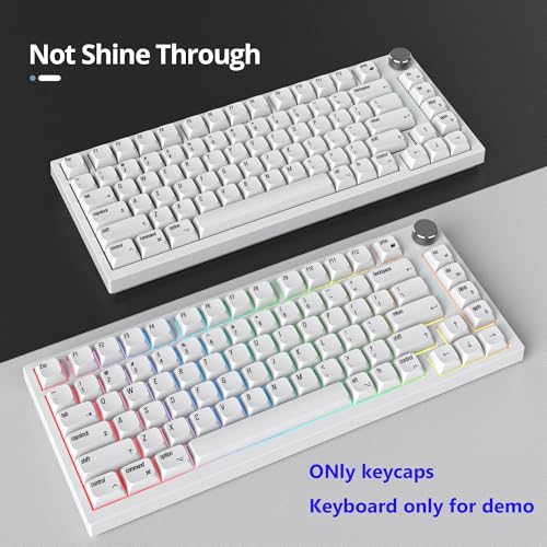 Image of Guffercty kred 128 Keys XDA Profile Minimalist White Keycaps 75 Percent Dye-sub PBT Keyboard Caps for MAC 60% 65% 75% 96% Mechanical Keyboard (Minimalist-A English Keycaps)