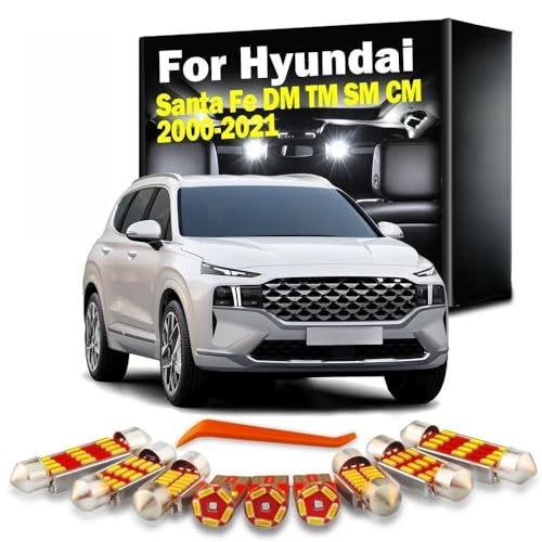 BQWOZTHS Kit de Luces de Mapa Interior LED, para Hyundai Santa Fe DM TM SM CM 2000-2018 2019 2020 2021