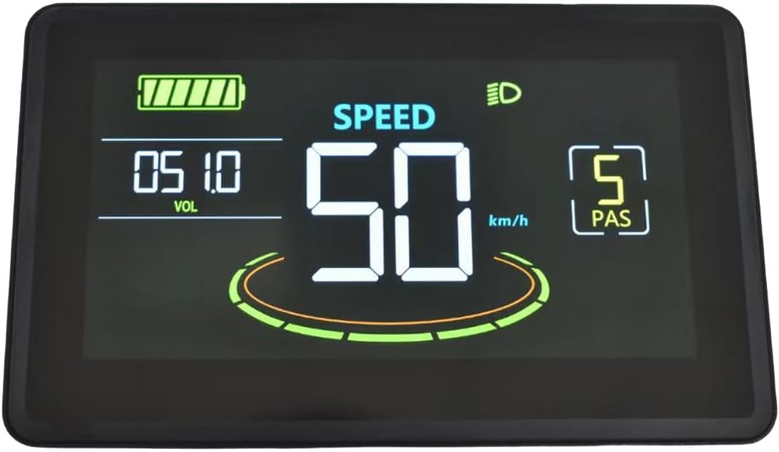 H6C Electric Bike LCD Display Meter 24V-60V E Scooter LCD Panel Color Screen with USB UART for Electric Bike Accessories (5PIN)