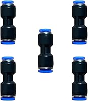 Vista 43 de 5 piezas de conector de reducción de tubo en T neumático con forma de T de 3 vías de 10 mm x 6 mm x 10 mm, conector rápido de empuje en T