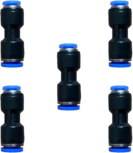 Vista 52 de 5 conectores reductores de tubo de 3 vías en forma de T de 0.394 in x 0.236 in x 0.394 in, empuje rápido para conectar la conexión en T Unión de 4