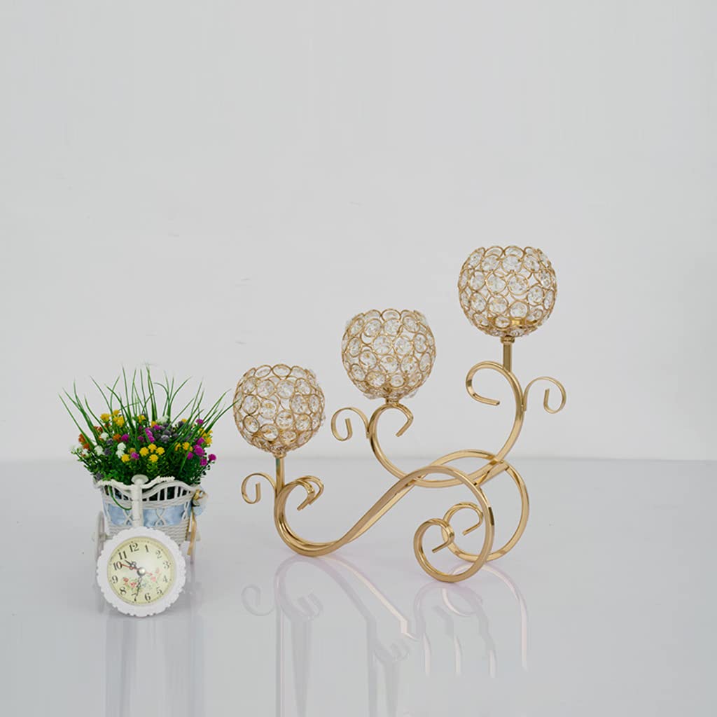 Portavelas de cristal, decoración de 3 brazos, candelabros de mesa, candelabros, centros de mesa, centro de mesa