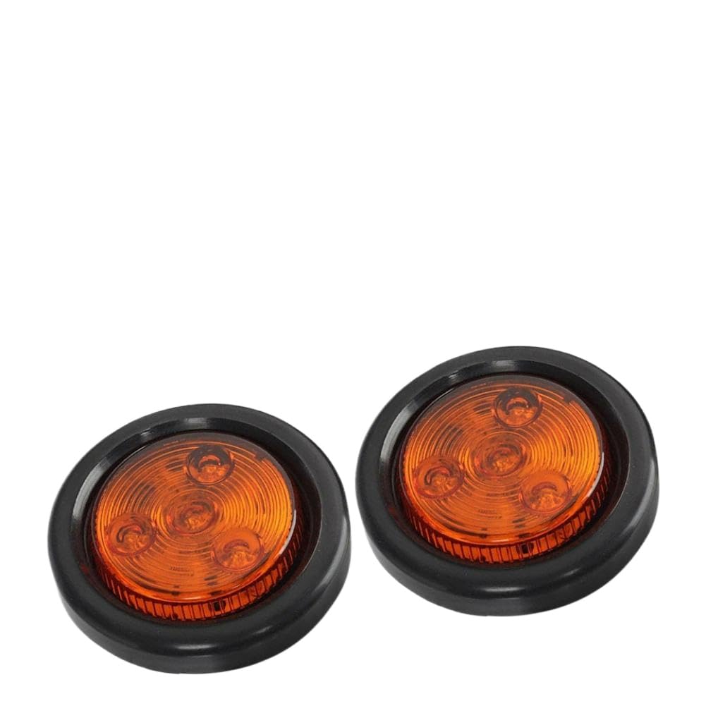 2 uds 2 pulgadas 4 LED luz de posición lateral de remolque ámbar redonda