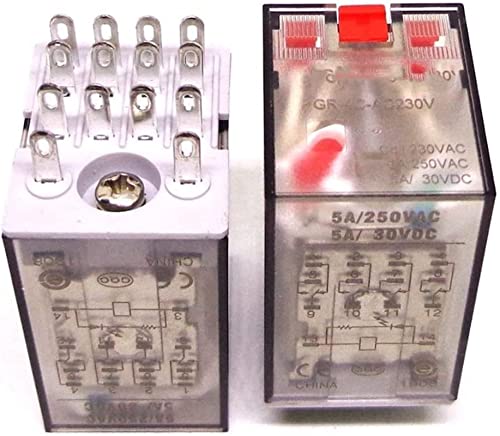 Relais inverseur GR-4C-AC230V 5A pour automates et armoires électriques 14 broches
