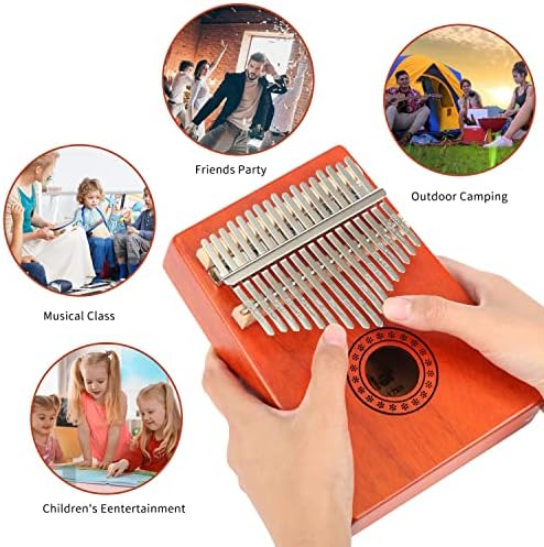 Kalimba 17 Keys Thumb Piano Solid Finger Piano Mahogany Body with Tuning Hammer Study Instruction - Best Birthday Christmas Gift for Music Fans Kids Adults 3 51ti50BCoTL. AC