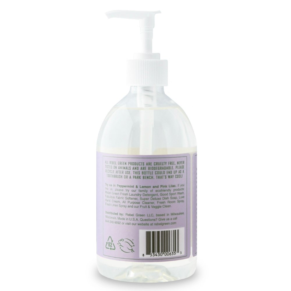 Rebel Green Lavender & Grapefruit Scent Liquid Hand Soap, Sulfate Free, 16.9 Ounces (Pack of 4)