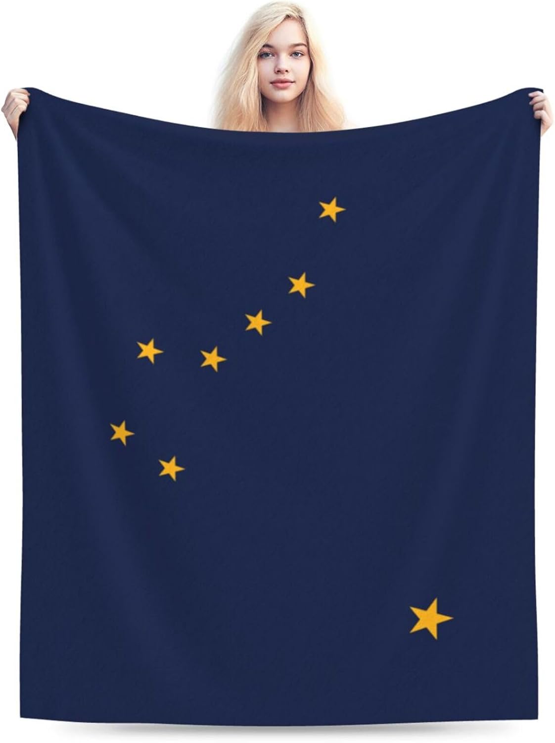 Flag of Alaska Throw Blanket 80"x60" Super Soft Flannel Blanket Fuzzy Cozy Blanket