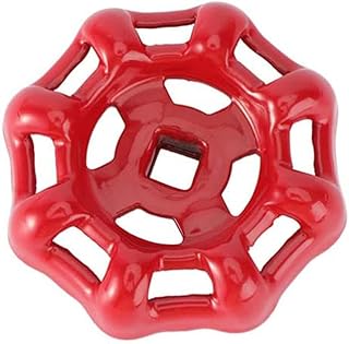 Cast Iron Outside Faucet Round Wheel Handle Hose Bib Handle Water Spigot Handle for 6X6mm Valve Shafts, Red