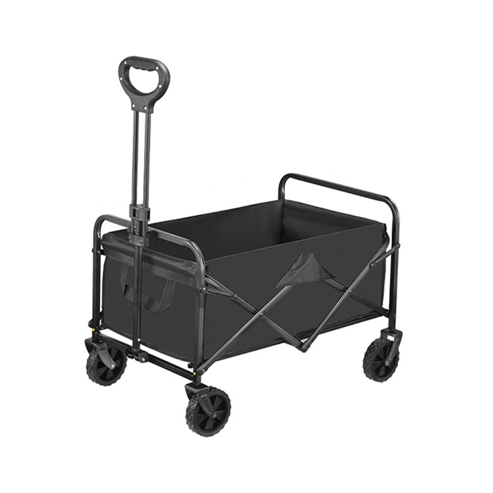 Festival Trolley 100L Foldable with Wheels - Heavy Duty Shopping Cart for Beach Camping Fishing Garden Portable Wagon Trolley Cart with Adjustable Handle (Black)