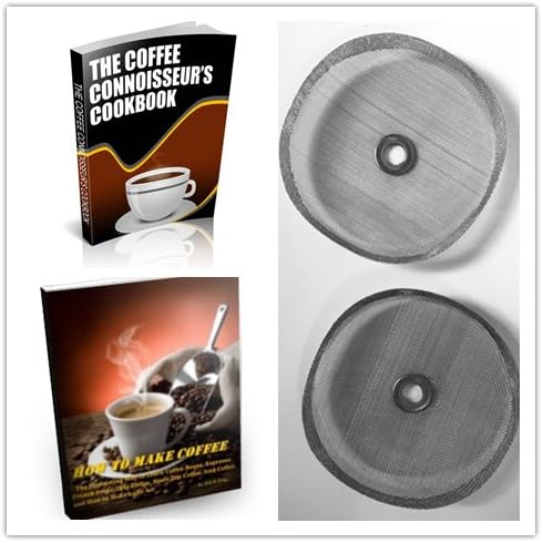 Open Kitchen Replacement Filter Mesh Screens for 3 cup (350 ml) French Press Coffee Maker Includes Metal Center Ring Stainless Steel Reusable Filter with 2 Bonus Coffee eBooks