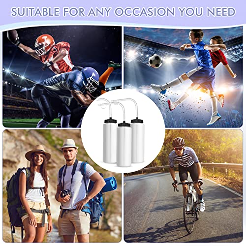 24 Pack Hockey Water Bottles In Bulk 1 Liter Sports Football Water Bottle Squeezable Plastic With Straw White Light Portable Bottle For Helmet Lacrosse Goalie Boxing Gym Yoga Cycling #TOP5