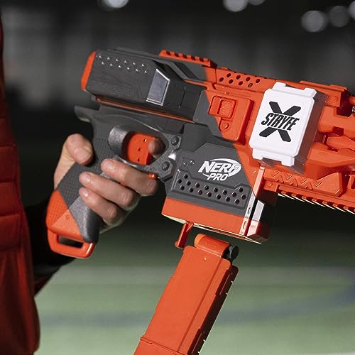 Nerf Pro Stryfe X Dart Semi-Auto Blaster, Rechargeable LiPo Battery, 30 AccuStrike Half-Length Darts, 15-Dart Magazine, 150 FPS, Eyewear, 14+ by Nerf - Used condition - Image 9