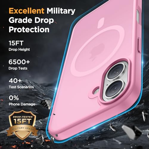 Image of Miracase Magnetic Series for iPhone 16 Case [Compatible with MagSafe] Military-Grade Protection, Anti-Fingerprint, Slim Phone Case for iPhone 16 6.1 inch - Messy Pink