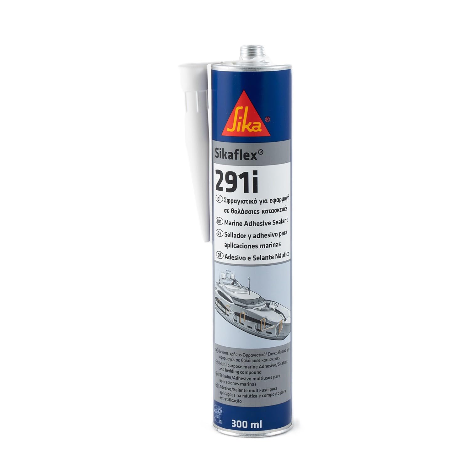 SIKA - Sellador y adhesivo marino - Sikaflex 291i - Blanco -Sellador de poliuretano multiusos usado para aplicaciones marinas - Interior - Se puede pintar - 300ml