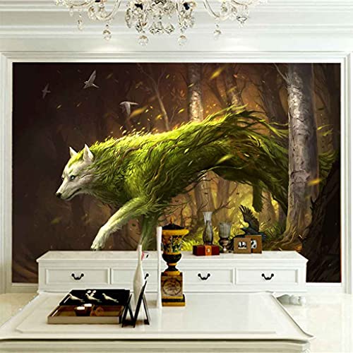 Papier peint loup de forêt 3D sans colle pour relooker votre mur