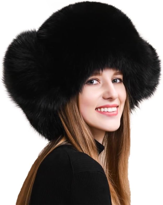 Fox Fur hat for Windproof and Warm Ear Protection; Raccoon Fur Lei Feng hat