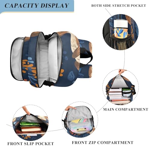 Sea Otters Coral Backpack for Boys Girls Kids School Bag Lightweight Laptop Backpack Elementary Capacity Bookbags for Travel Daypack with Reflective Stripes4
