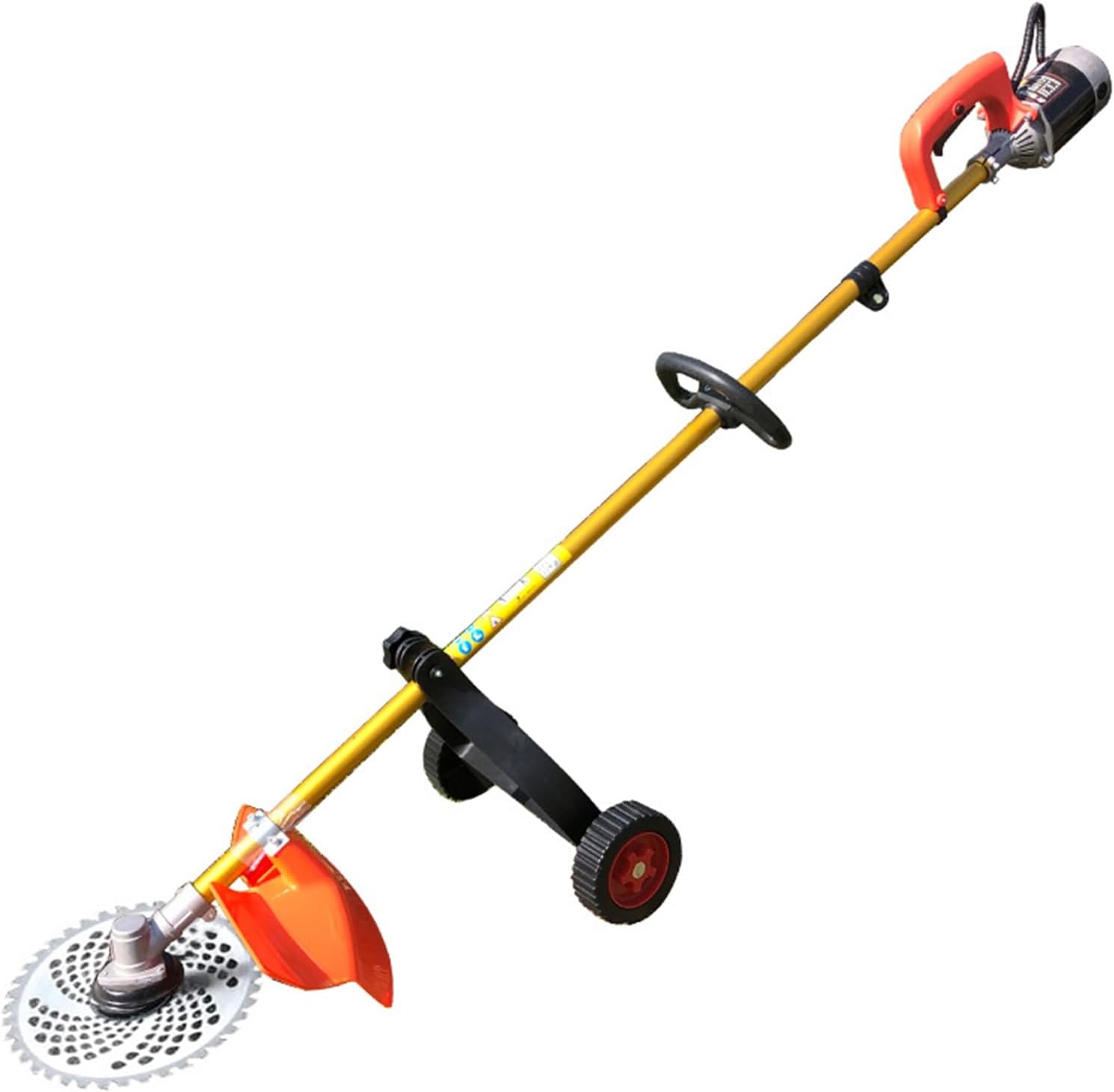 Adjustable String Trimmer Support Wheel Attachment, Lawn Mower Accessories Strong Load-Bearing Wide Compatibility Easy Installation Weed Wacker Wheels Black