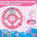 Oukitoymer Baby Pool Float with UPF50+ Sun Protection Canopy, Inflatable Swim Floatie with Animal Toy Play Console and Hand Air Pump, No Flip Over Swimming Floaty for Infants & Toddlers 6-36 Months