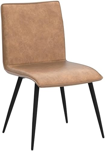 Miniatura 20 de DUHOME Juego de 4 sillas de comedor de piel sintética tapizadas, color marrón amarillento amarillento-marrón,Camello,Marrón oscuro