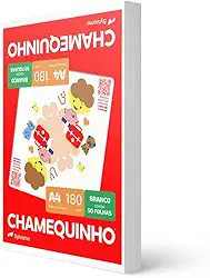 Papel Sulfite A4, Chamex, 29882, Chamequinho, 180 gramas, Branco, International Paper, 50 Folhas