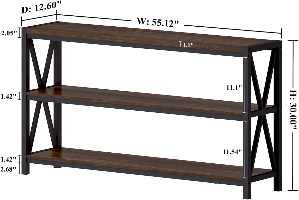 Diagram showing the dimensions of the FATORRI console table