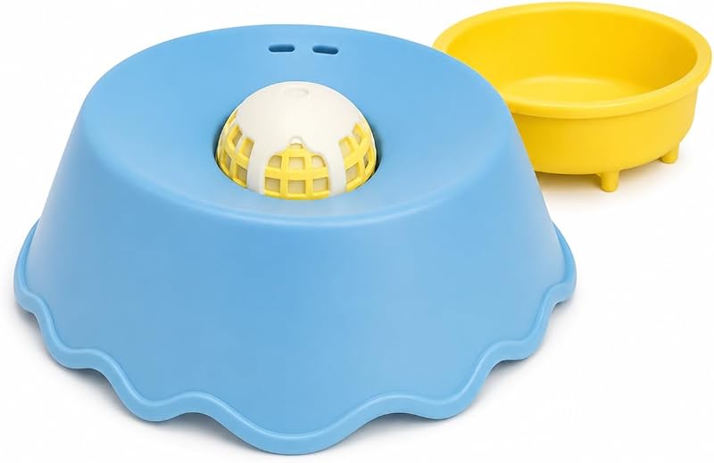 Comedouro Lento para Cães com Bola Giratória LEYAO, 296 mL, Azul