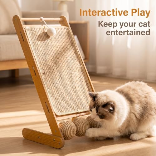 Rascador para gatos de sisal con poste vertical de 23.6 pulgadas miniatura 3