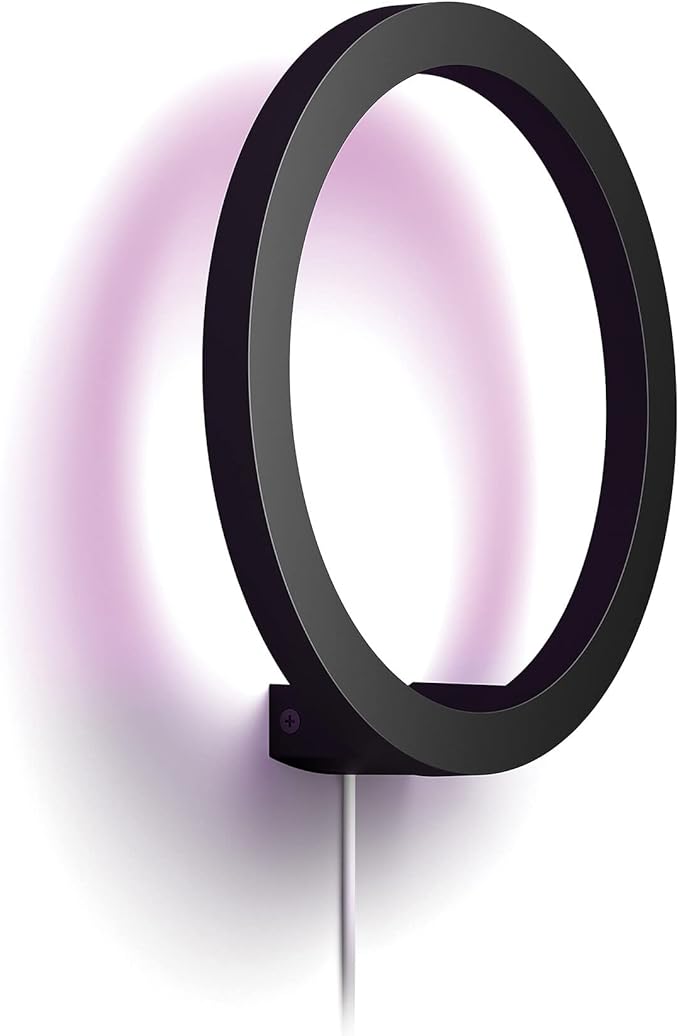 Philips Hue Lámpara, Hue Sana, Aplique Mural LED Inteligente, Luz Blanca, Compatible con Alexa y Google Home, Color Negro