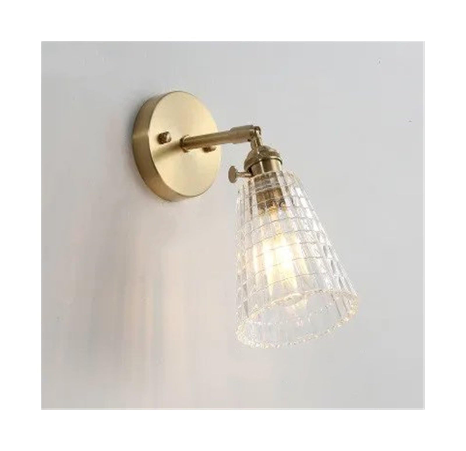 CWCQGH Wall Sconces, Wall Lights Copper Glass LED Wall Lights Bedroom Bathroom Mirror V-intage Wall Lights Sconce,B