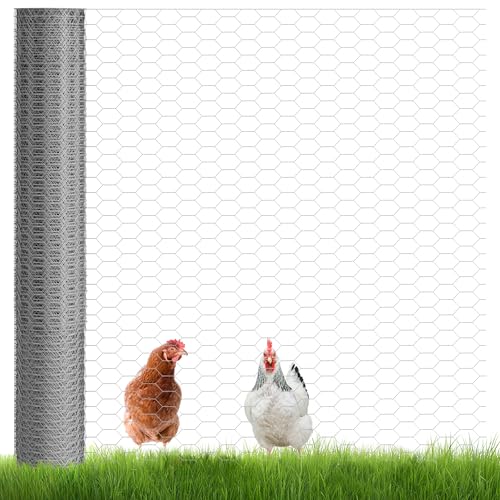 GardenGloss Maschendrahtzaun 100cm Höhe - Verzinkt Sechseckgeflecht Engmaschig 13mm x 25mm - Hasendraht Kaninchendraht Kükendraht Zaun Hasenzaun Drahtzaun Kleintierzaun - 100cm Hoch 10m Lang
