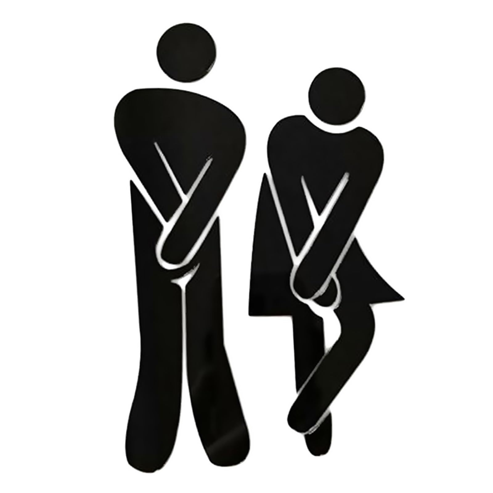 Toilet Sign Removable 3D Toilet Entrance Sign Wall Stickers Funny Woman & Man WC Washroom Door Poster Mirror Surface Decal DIY Decor