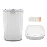 SIXRUN Smart Touchless Motion Sensor Trash Can, 15L Garbage Can for Kitchen Bathroom Bedroom, with Durable ABS and PP Material, Fits 2 x AA Batteries