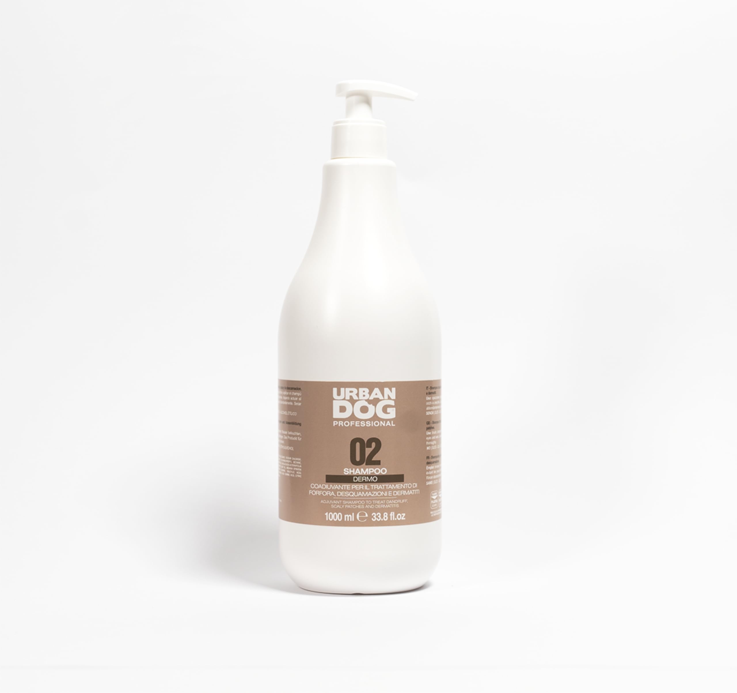 URBAN DOG Dermatologisches Shampoo für Hunde, 1000 ml, gegen Schuppen und Schuppen, mildes Reinigungsmittel für empfindliche Haut und Juckreiz des Hundes speziell bei Dermatitis
