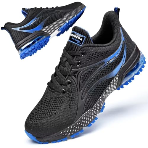 ZOOMCO Womens Running Shoes Non Slip Tennis Walking Shoe Women Mesh Cushion Sneakers for Gym Workout Sports Blue