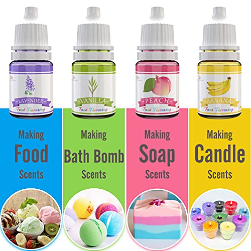Miniatura 4 de Aromas Alimentarios - 24 Aceites Aromatizantes Concentrados Para Alimentario, Hornear, Cocinar - Aromas De Brillo Labial Líquido Para Bálsamo Labial, Fabricación De Jabón - Soluble En Agua Y Aceite