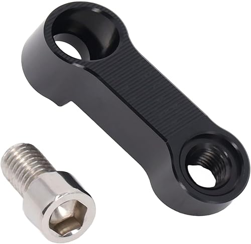 Miniatura 9 de Aramox 1 par de adaptadores de montaje de espejo de motocicleta de 0.394 in/0.39 pulgadas, adaptador de señal de giro, kit de pernos de montaje de